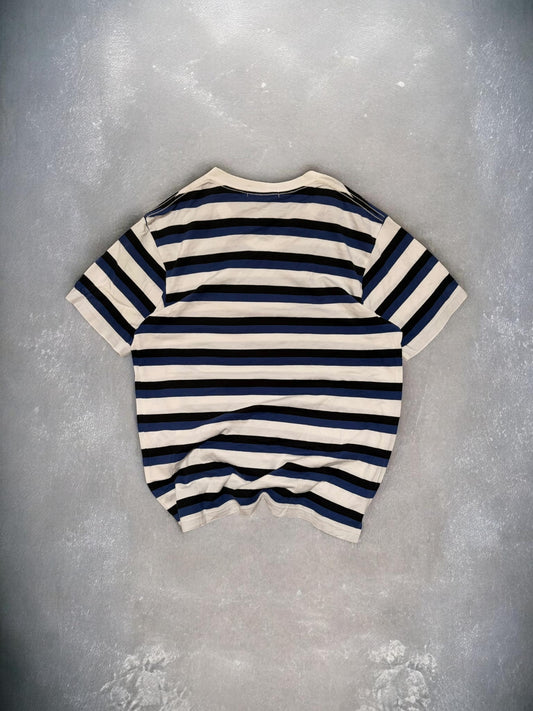 Vintage Early 2000s BAPE White & Blue Striped Tee