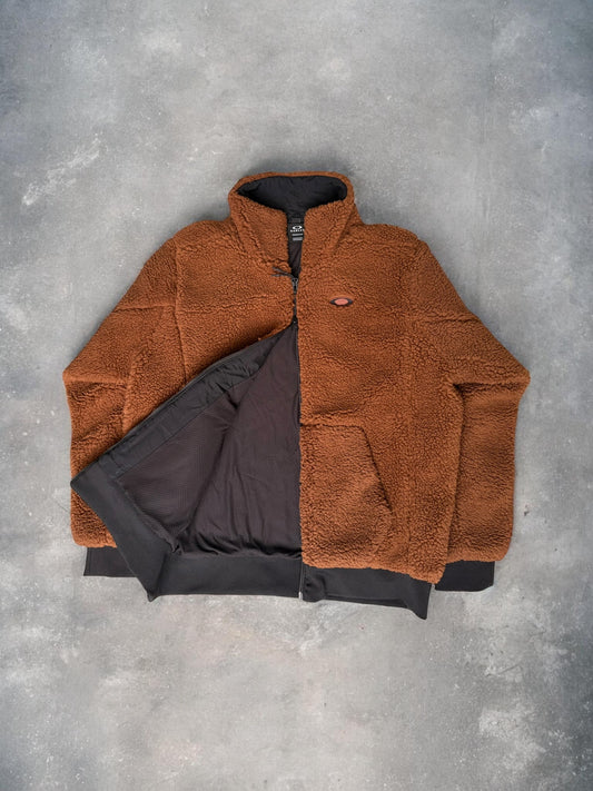 Oakley Vintage Boa Fleece Brown Black Jacket