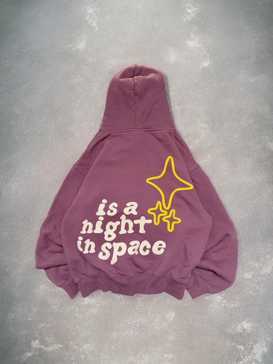 Broken Planet Lilac Purple Puff Print Hoodie