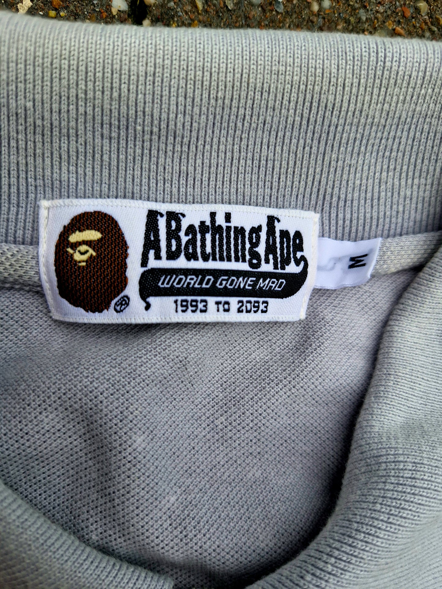 BAPE Vintage Early 2000's Blue/Grey Star Pattern Polo Shirt