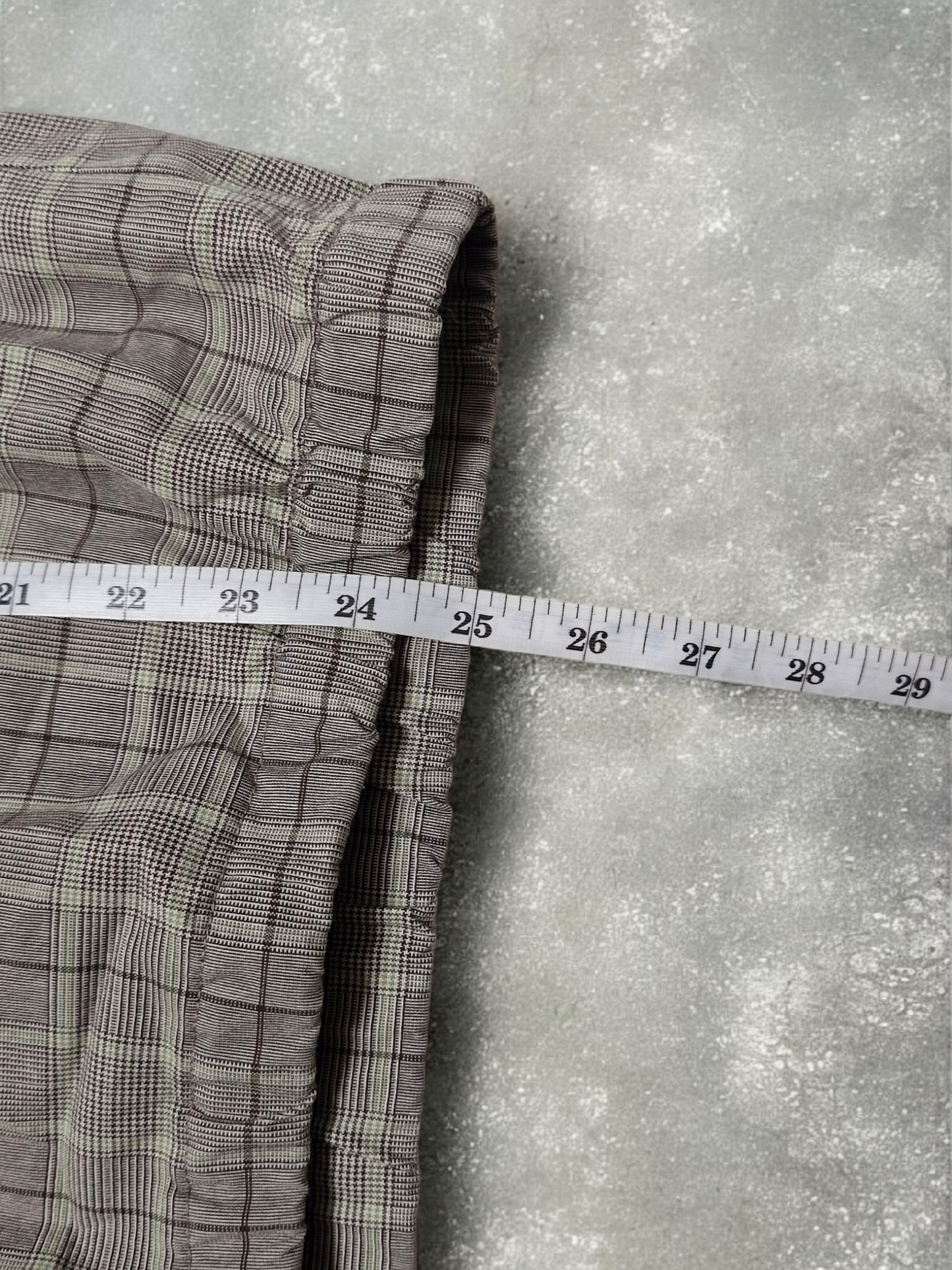 Vintage Japanese BG Grey Plaid Technical Half Zip Hoodie