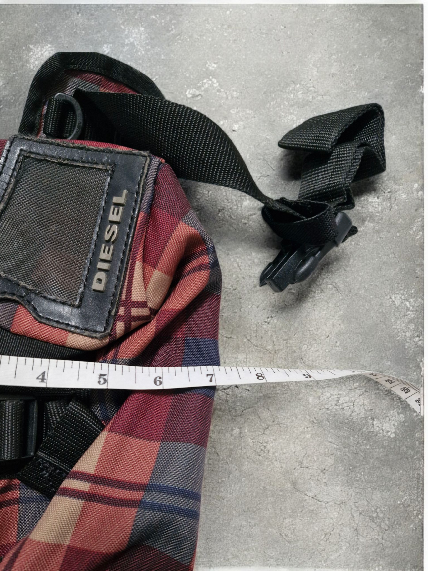 Diesel Vintage Plaid Y2K Technical Sling Bag