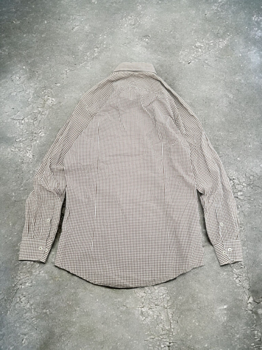 Burberry Vintage Black Label Brown Plaid Long Sleeve Shirt