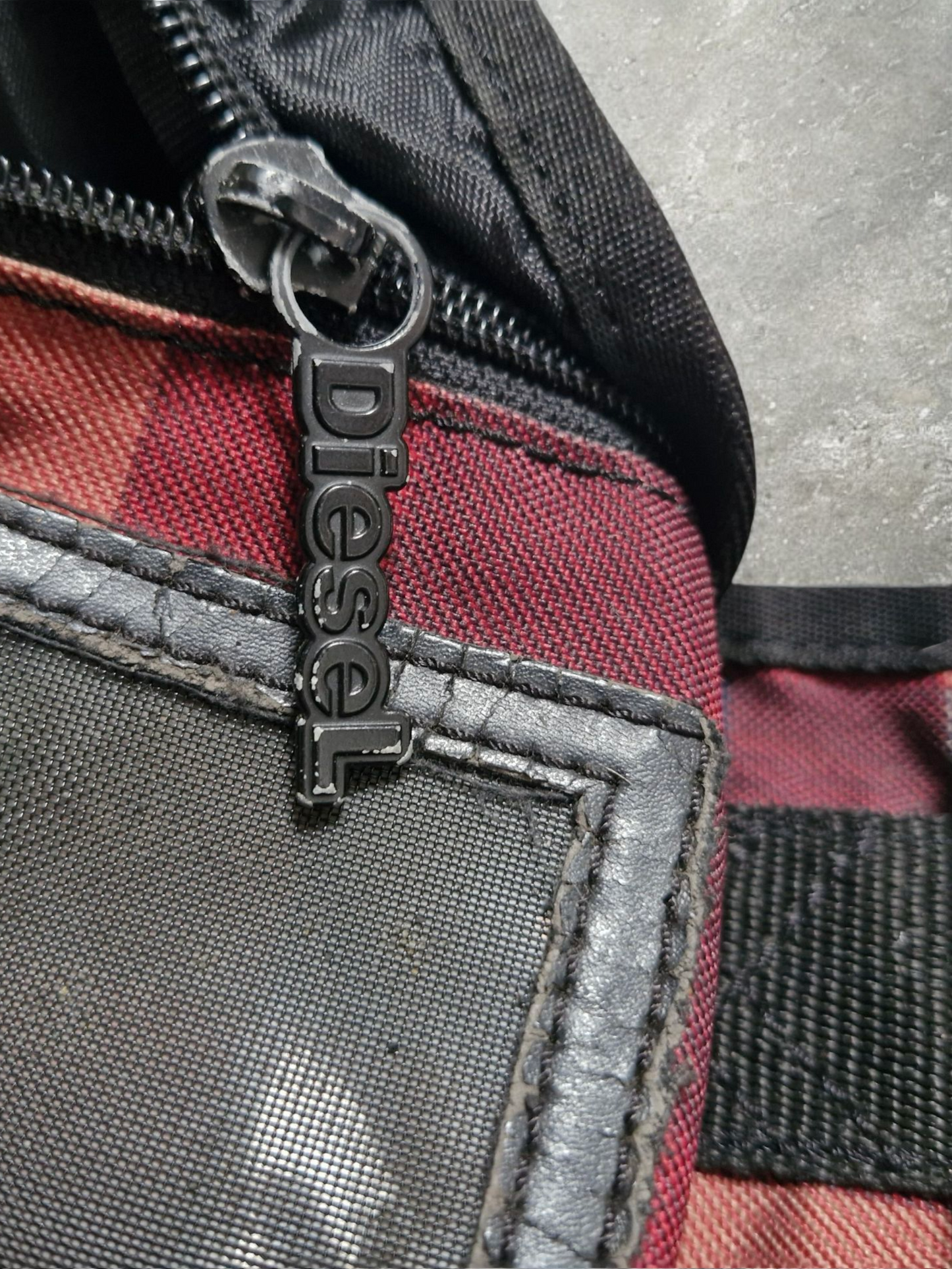 Diesel Vintage Plaid Y2K Technical Sling Bag