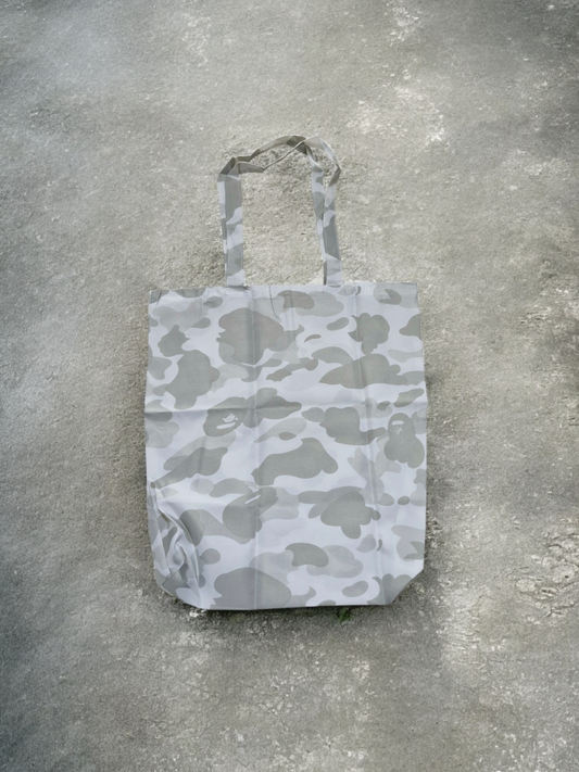 BAPE Vintage White & Grey Camo Print Tote Bag
