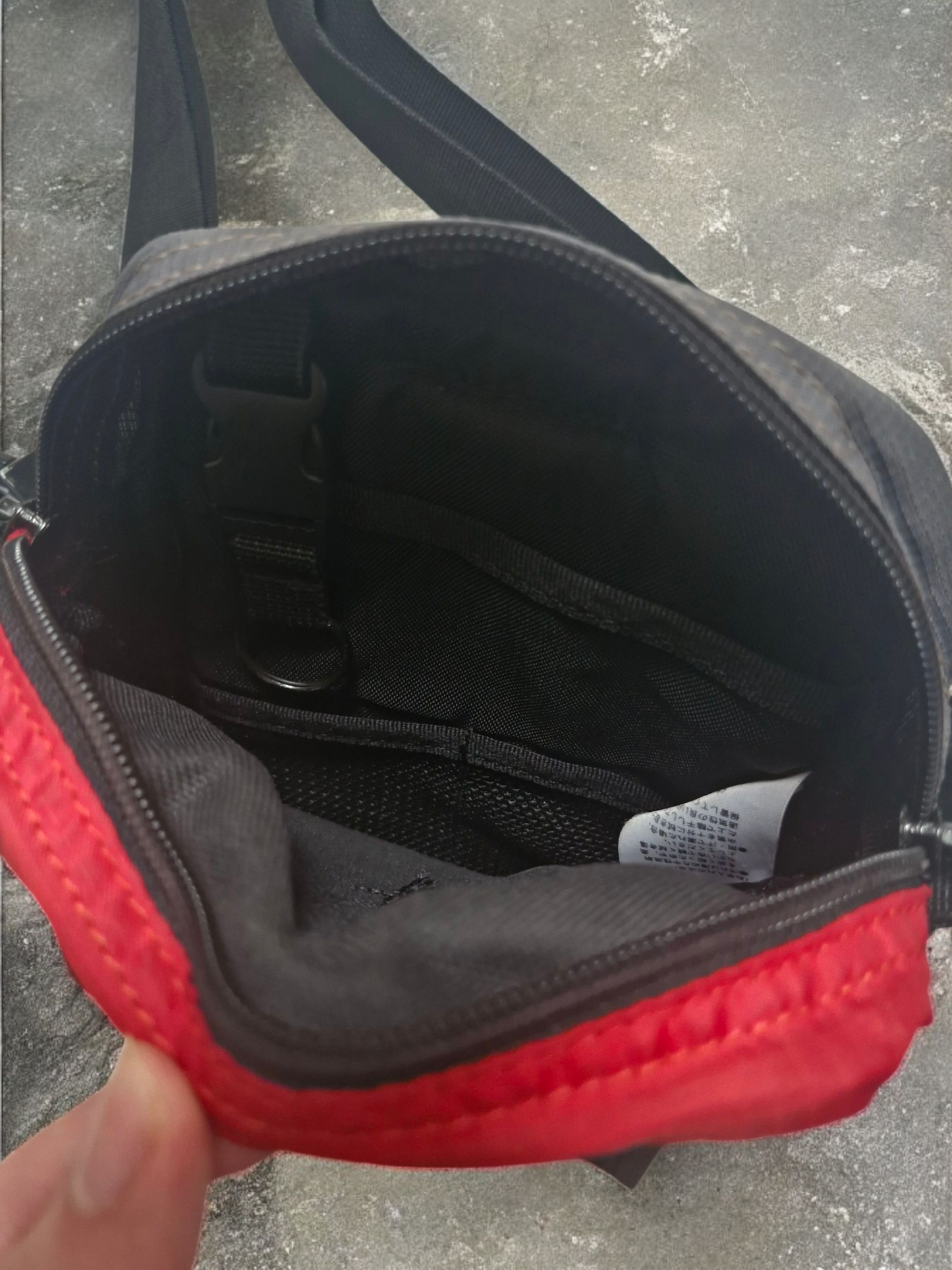 Nike Vintage Black, Grey & Red Technical Sling Bag