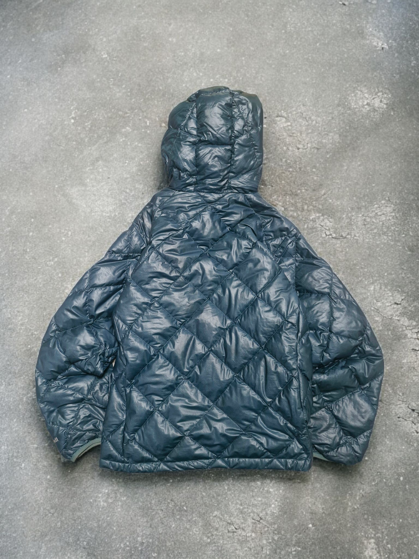 Montbell Vintage Light Blue Diamond Stitch Puffer Coat