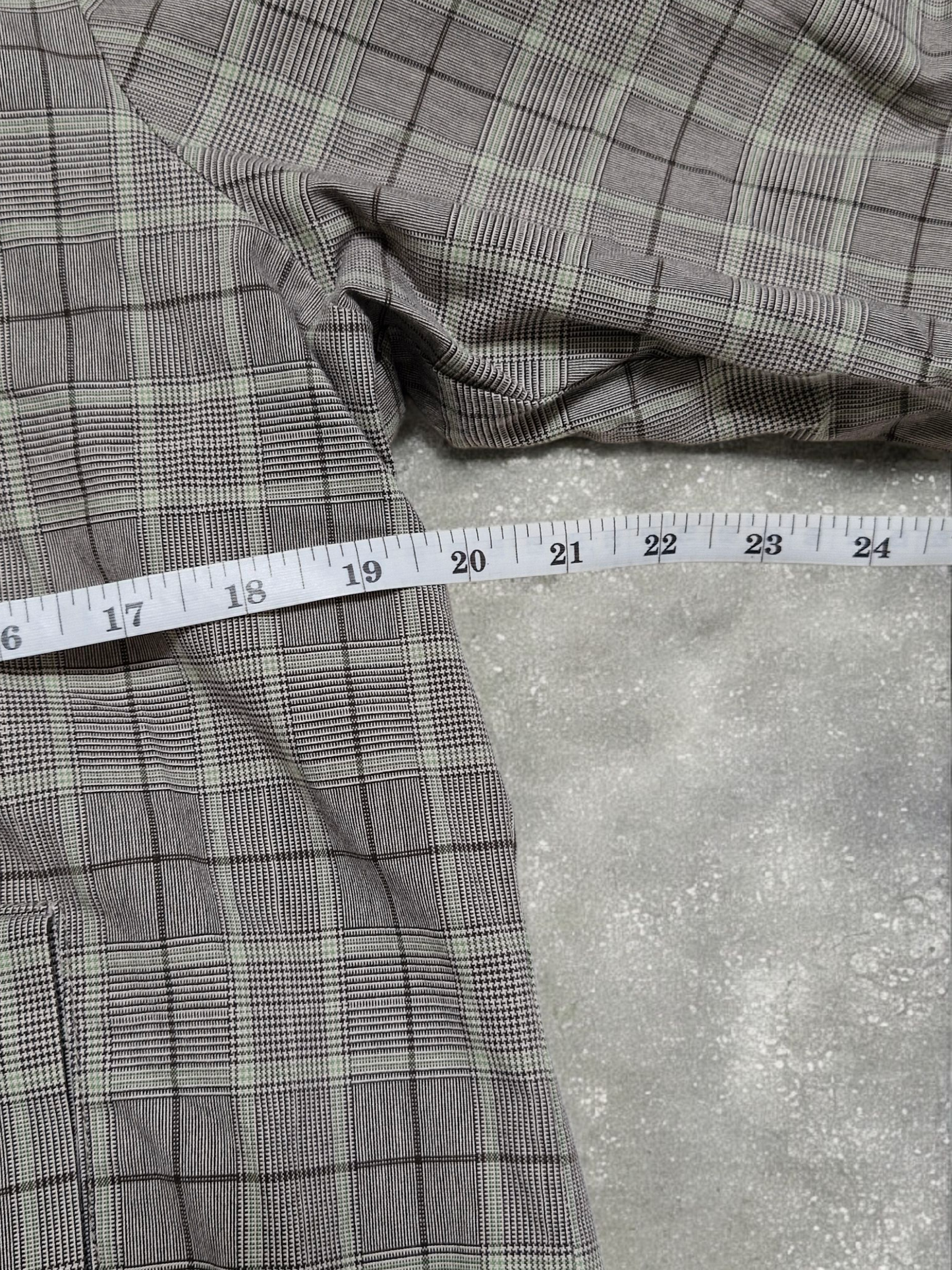Vintage Japanese BG Grey Plaid Technical Half Zip Hoodie