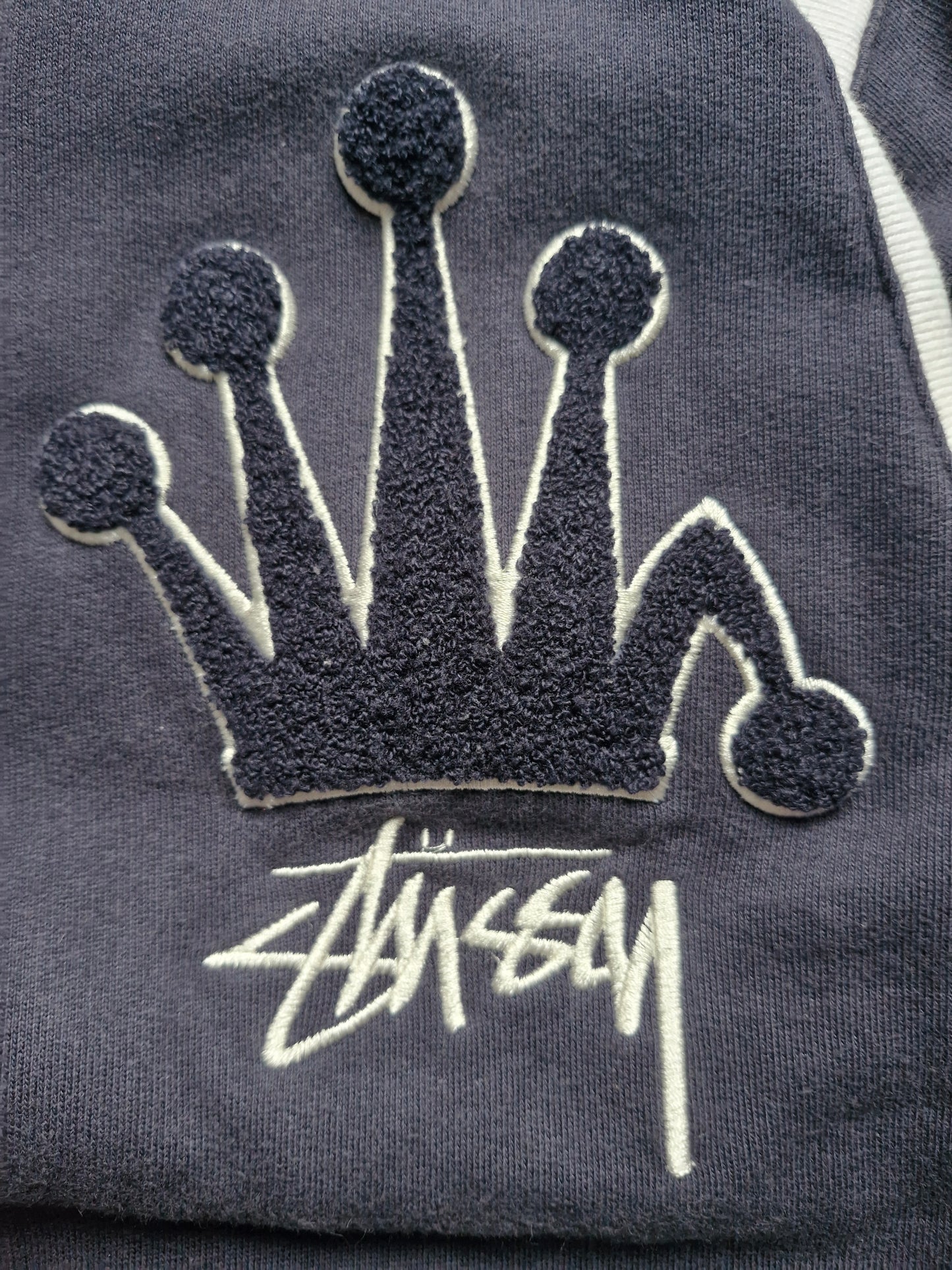 Stussy Vintage Navy & White Varsity Jacket