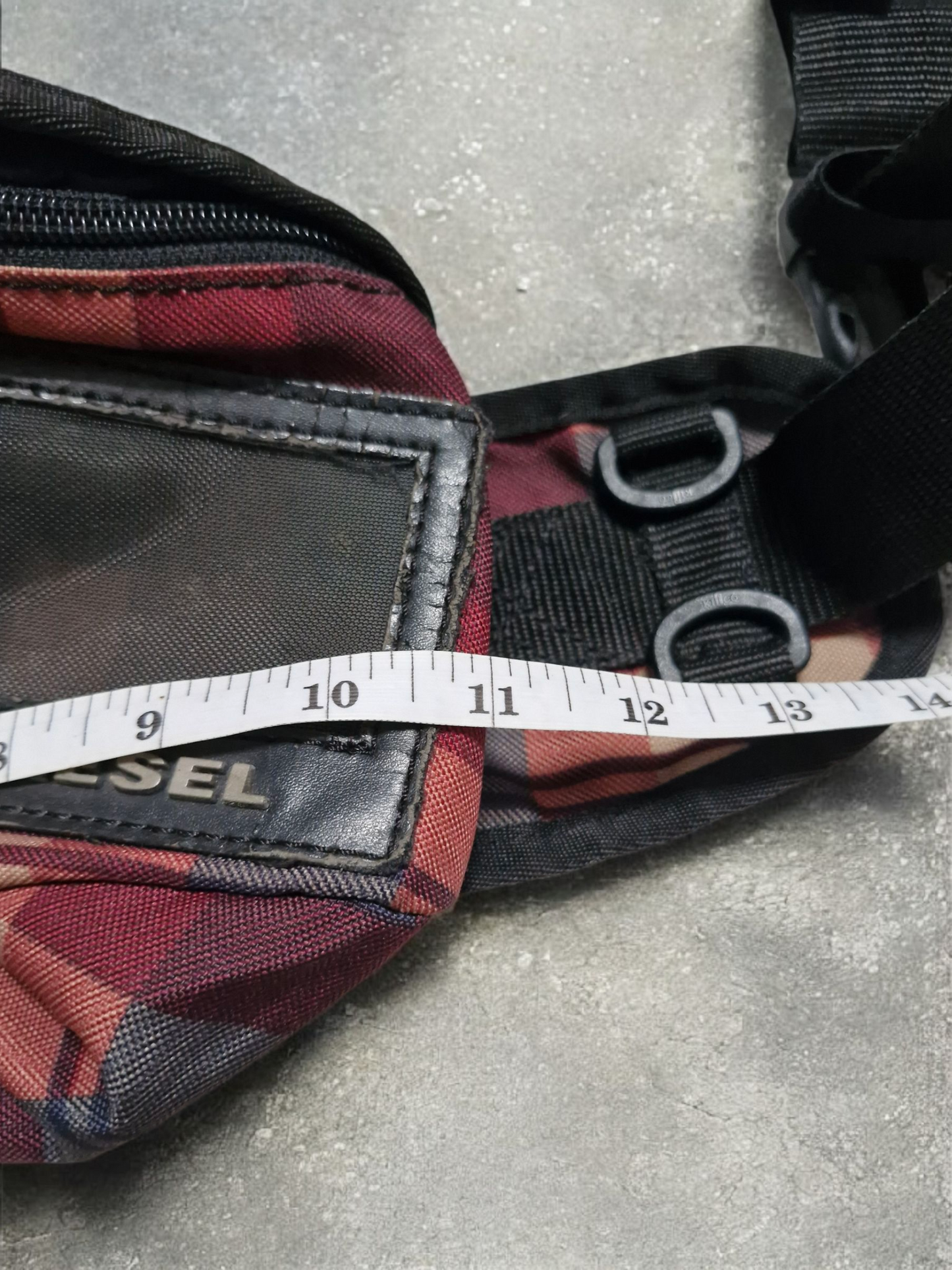 Diesel Vintage Plaid Y2K Technical Sling Bag