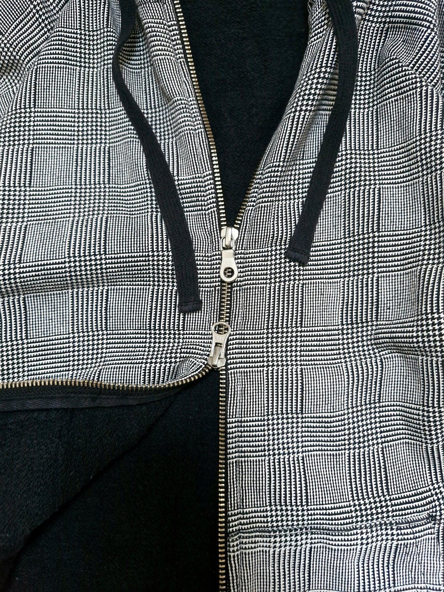 Vintage Beams Japanese Exclusive Plaid Grey Ninja Double Zip Up Hoodie