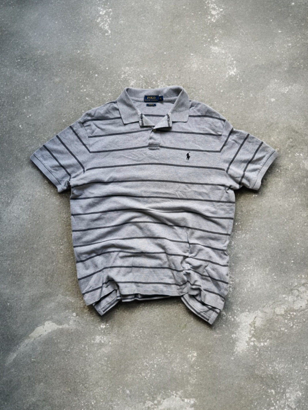 Ralph Lauren Grey Striped Polo Shirt
