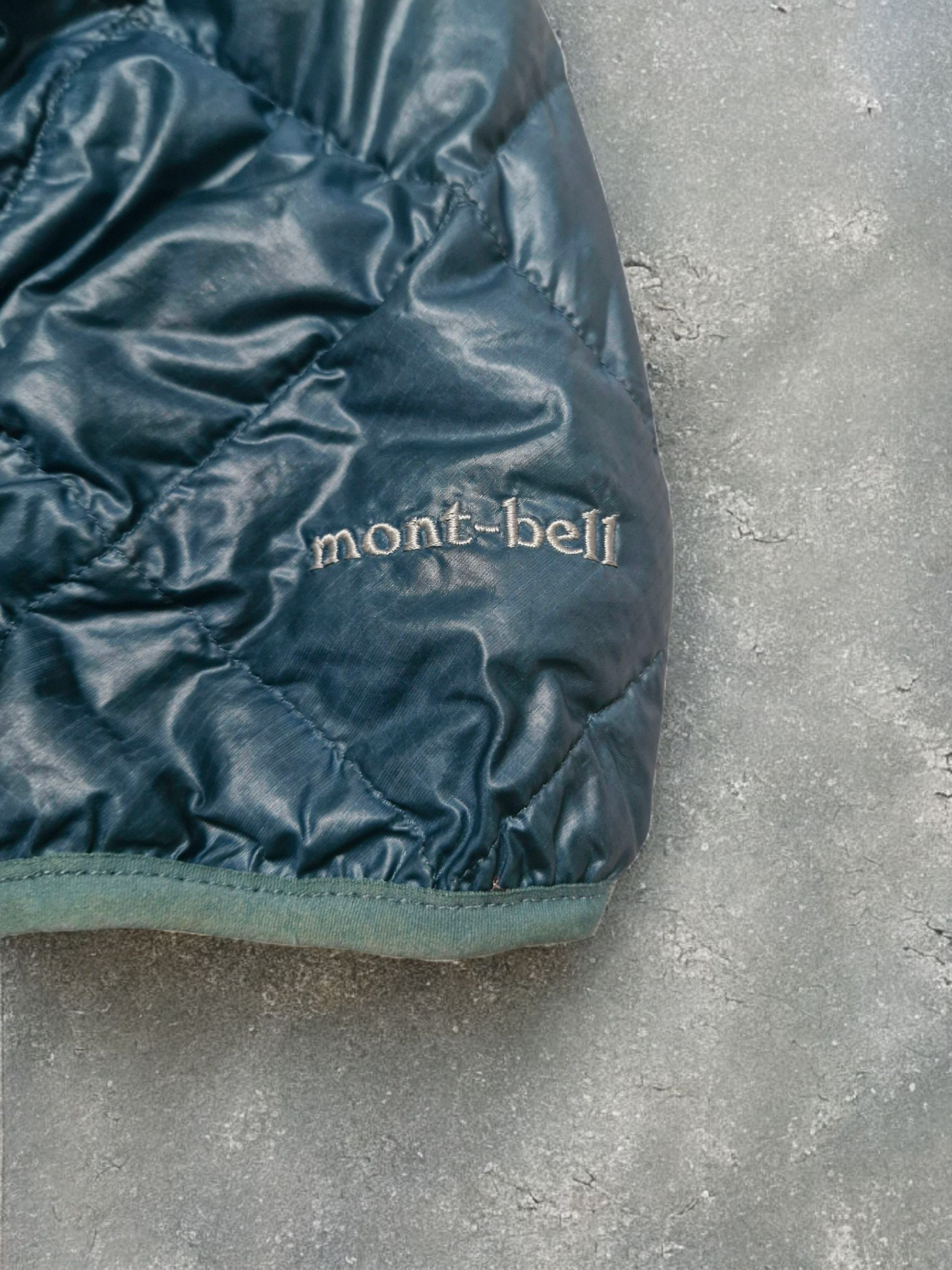 Montbell Vintage Light Blue Diamond Stitch Puffer Coat