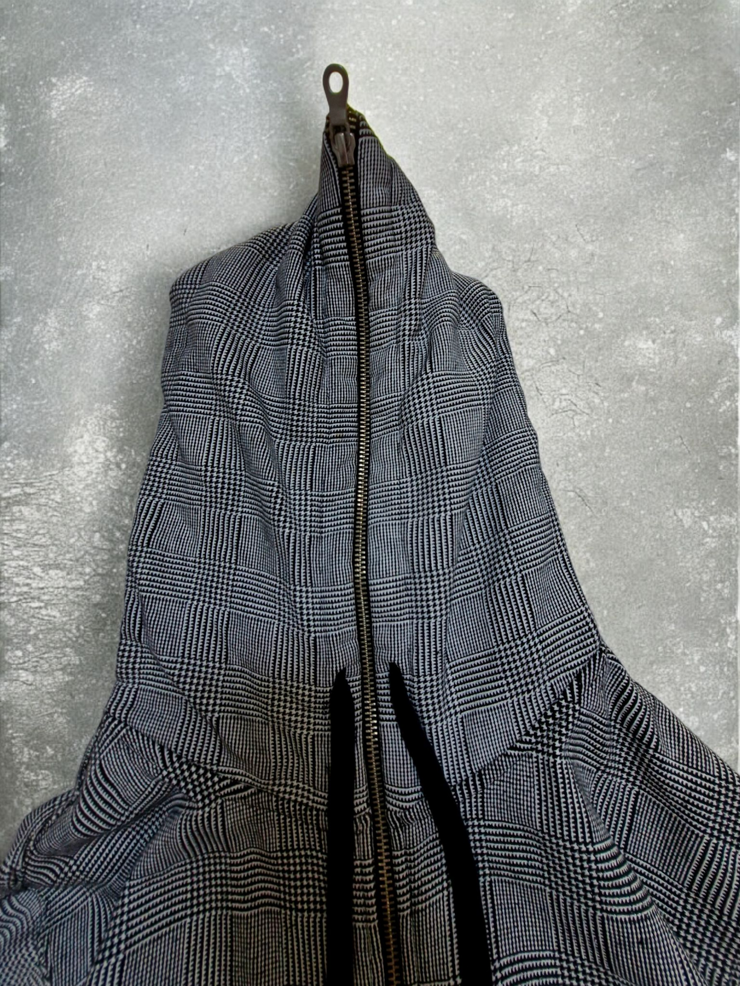 Vintage Beams Japanese Exclusive Plaid Grey Ninja Double Zip Up Hoodie