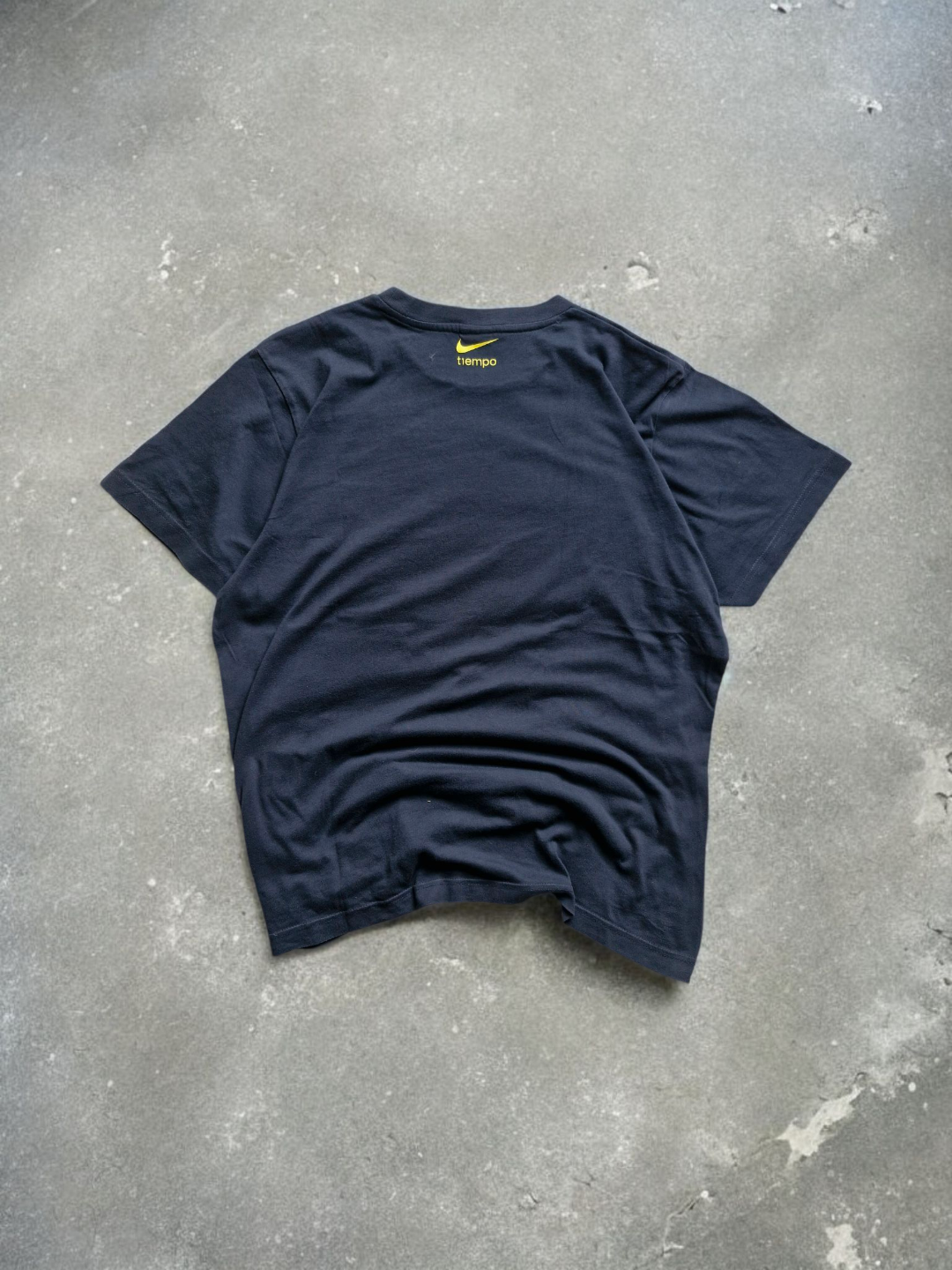 Nike Vintage Early 2000's T90 Navy & Yellow Centre Swoosh Tee