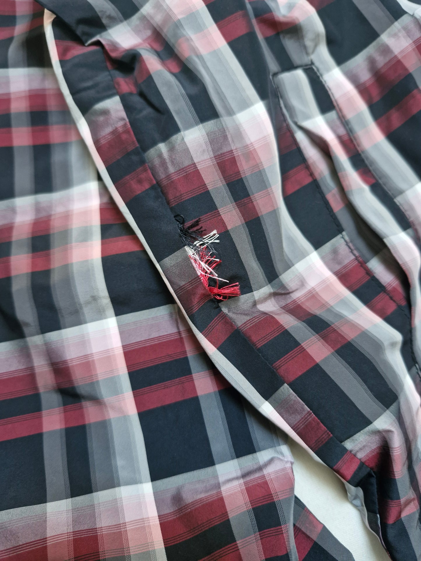 Vintage Japanese Black & Red/Pink Plaid Zip Up Technical Jacket