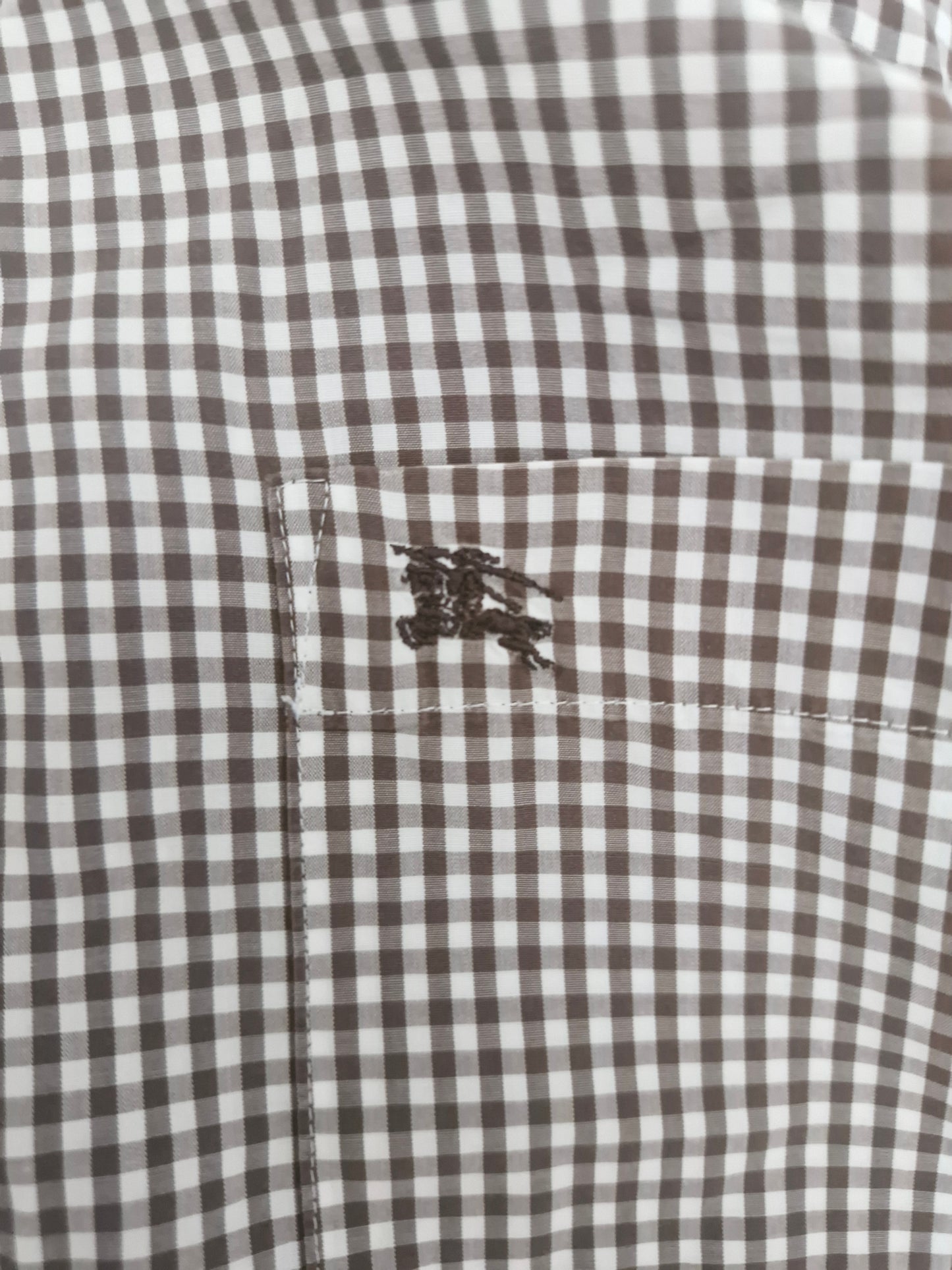 Burberry Vintage Black Label Brown Plaid Long Sleeve Shirt