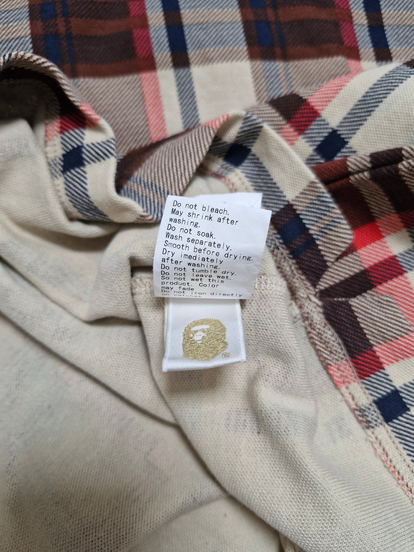 BAPE Vintage Bathing Ape Tartan/Plaid Polo Shirt