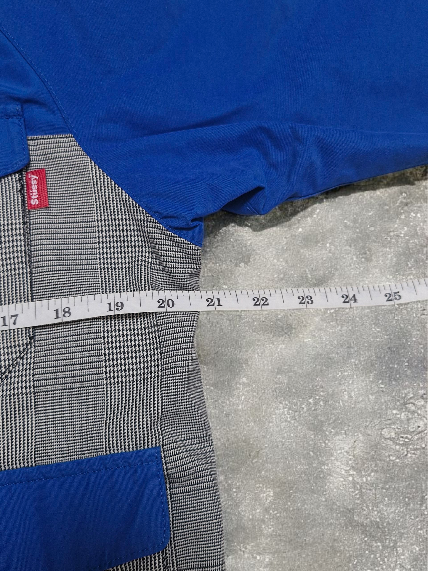 Stussy Vintage Blue & Grey Plaid Technical Ski Jacket