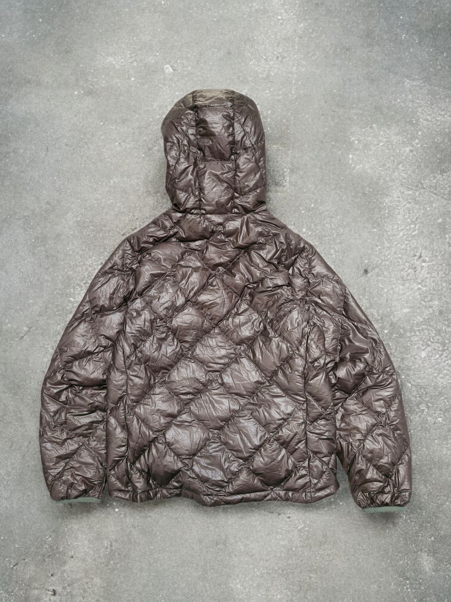 Montbell Vintage Beige Diamond Stitch Down Fill Puffer Coat