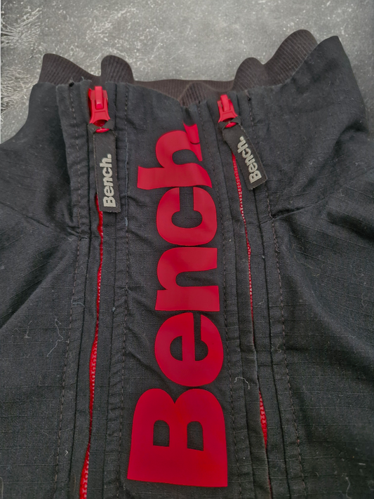 Bench Vintage Black & Red Double Zip Thermal Technical Jacket