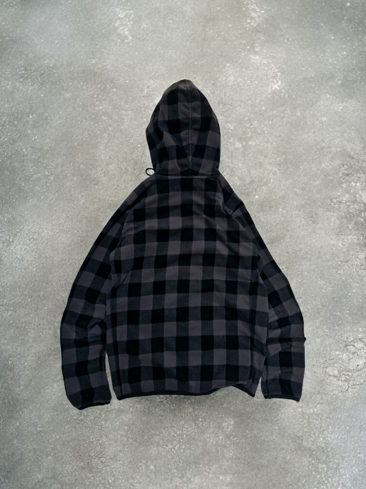 Uniqlo Japanese Exclusive Grey Plaid Technical Fleece Hoodie