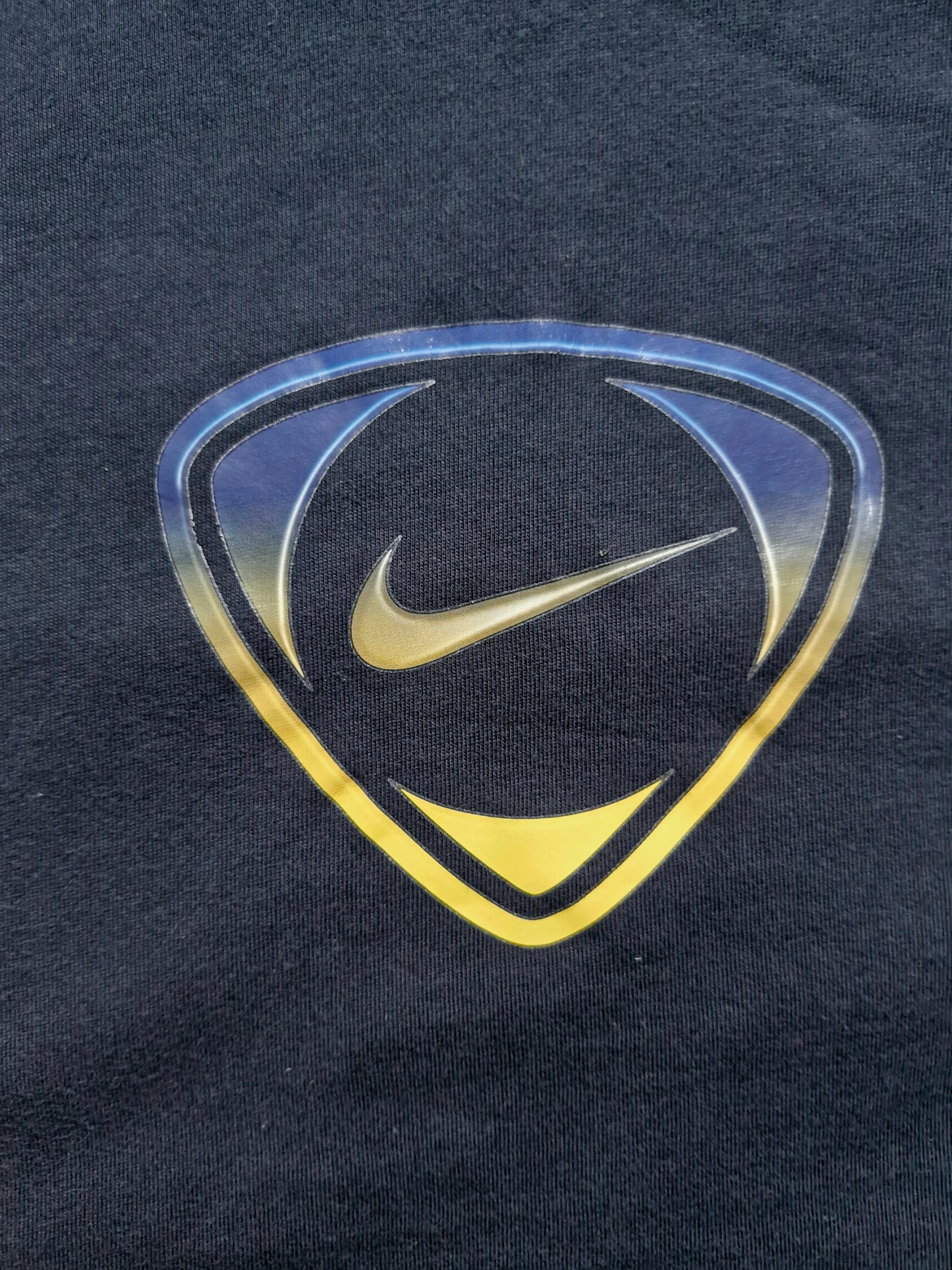 Nike Vintage Early 2000's T90 Navy & Yellow Centre Swoosh Tee