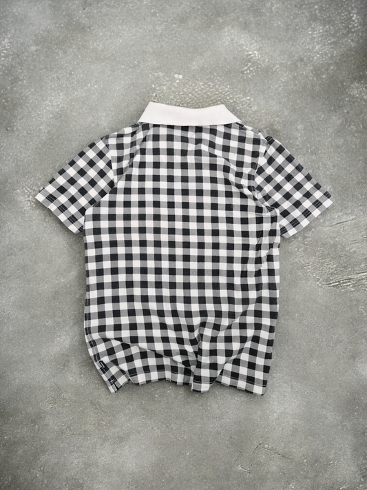 Stüssy Vintage Black & White Plaid Polo Shirt