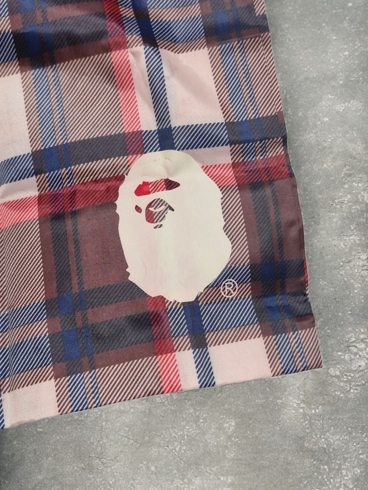 BAPE Red Tartan/Plaid Tote Bag