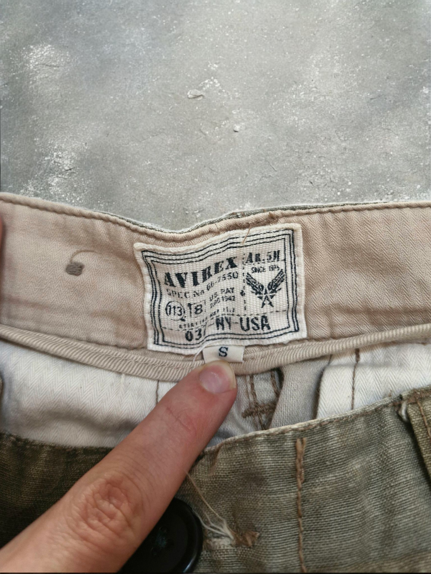 Avirex Vintage Camo Green Cargo Trousers