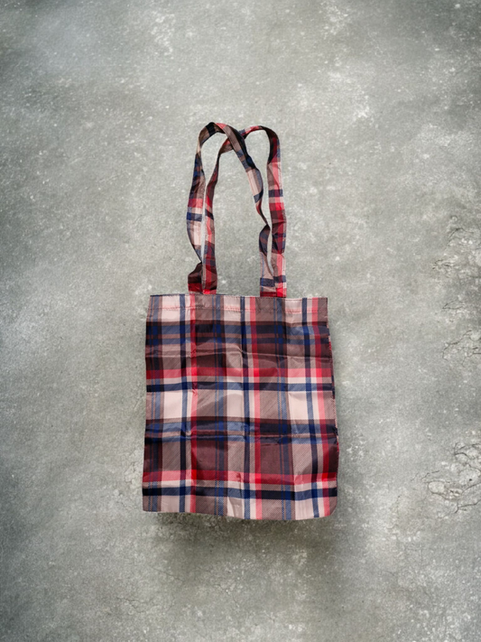 BAPE Red Tartan/Plaid Tote Bag