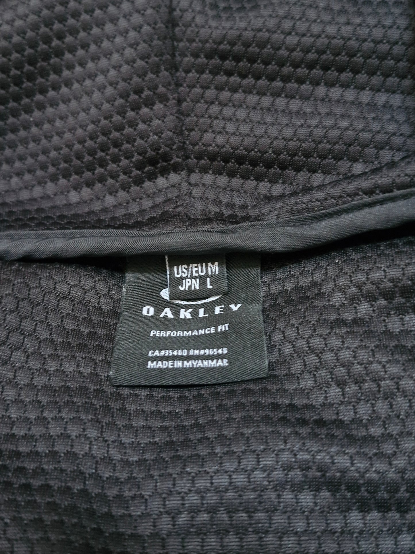 Oakley Vintage Black Mesh Technical Zip Up Hoodie