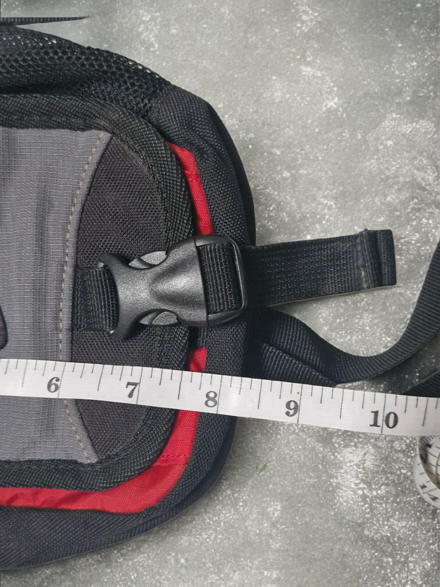 Nike Vintage Black, Grey & Red Technical Sling Bag