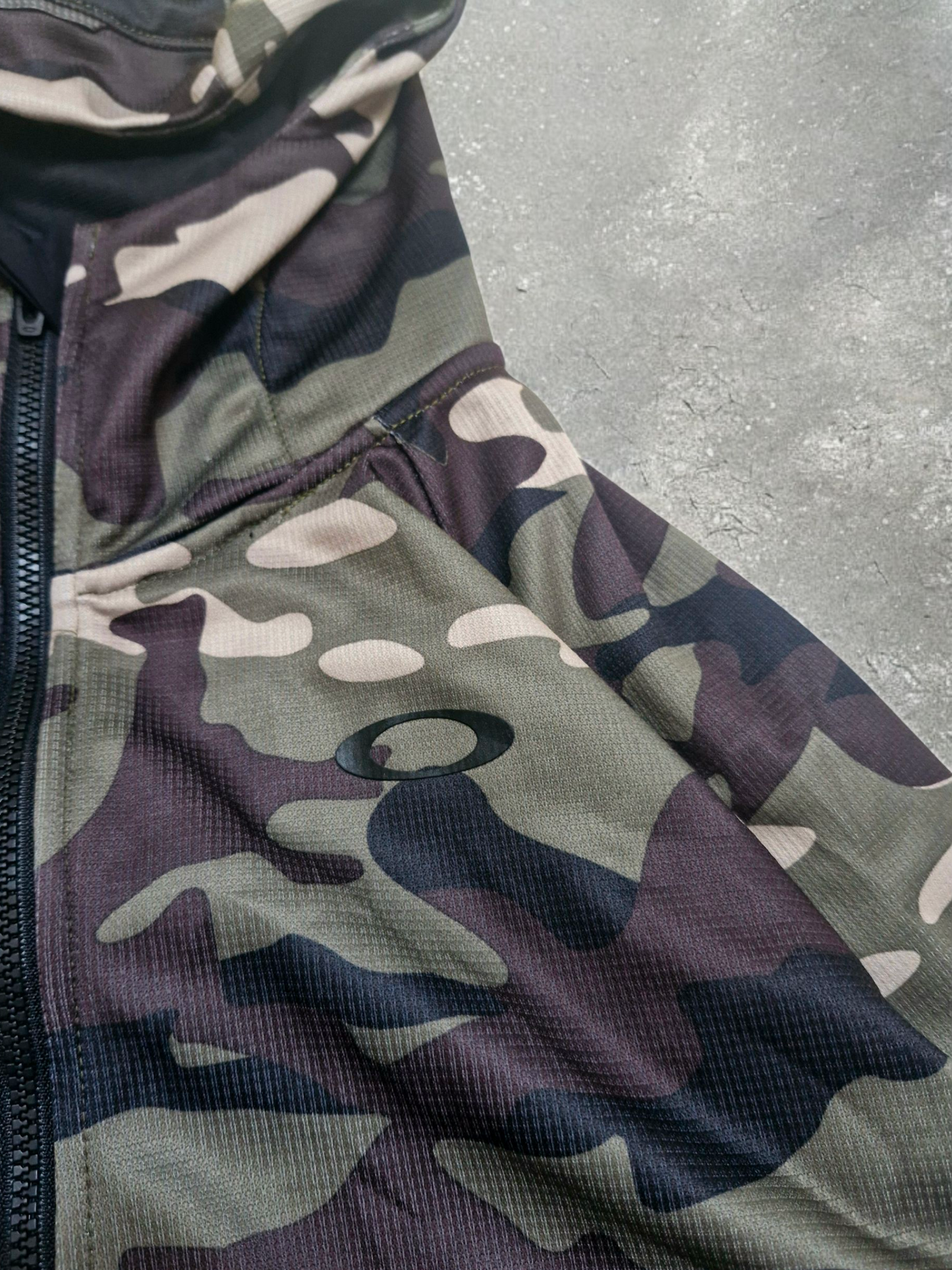 Oakley Vintage Camo Green Technical Mesh Hoodie