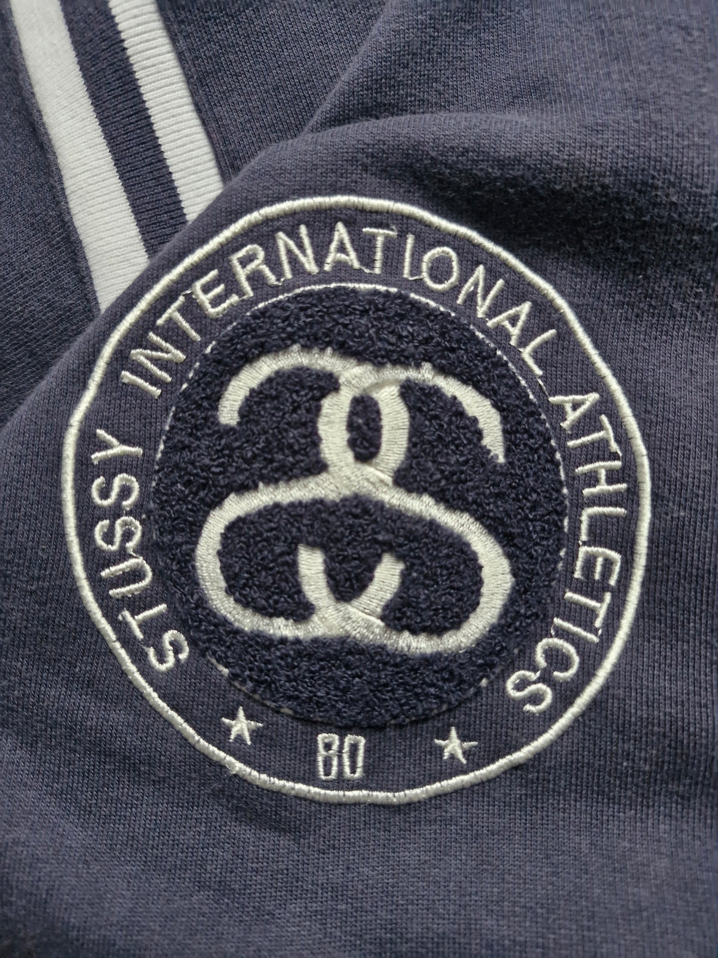 Stussy Vintage Navy & White Varsity Jacket