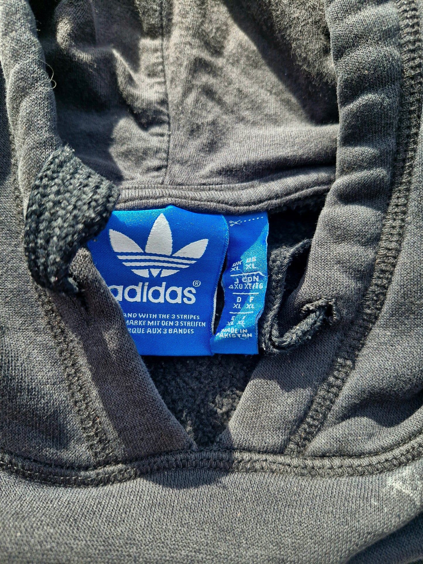 Adidas Vintage Black Centre Logo Hoodie