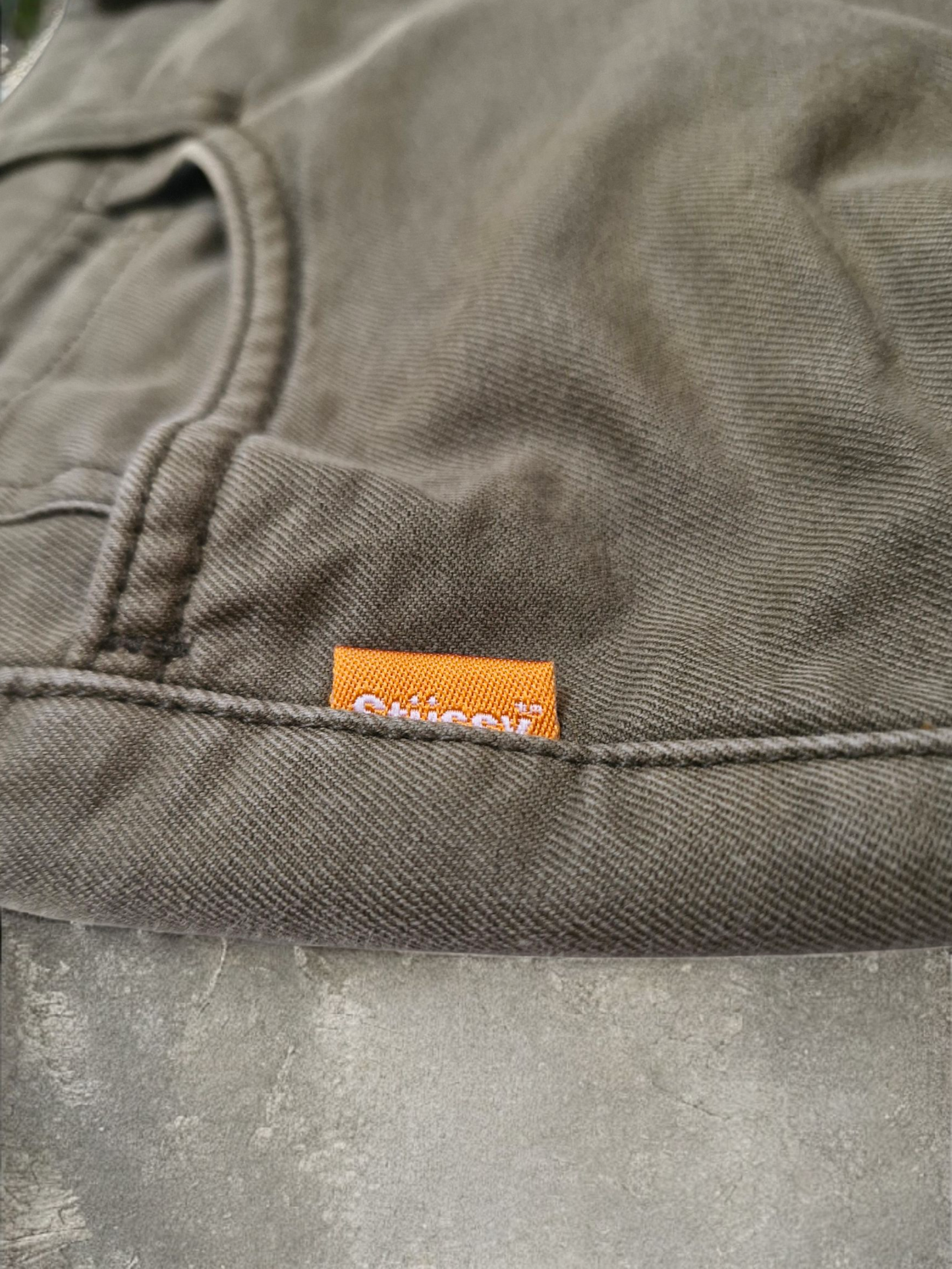 Stussy Vintage Khaki Green Straight Fit Trousers