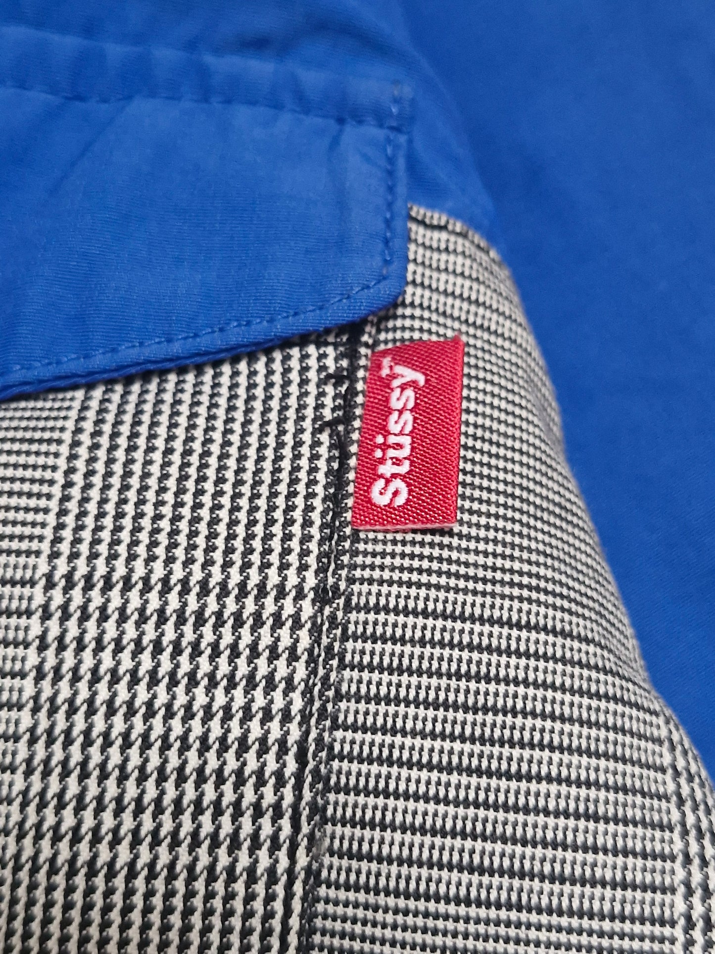 Stussy Vintage Blue & Grey Plaid Technical Ski Jacket