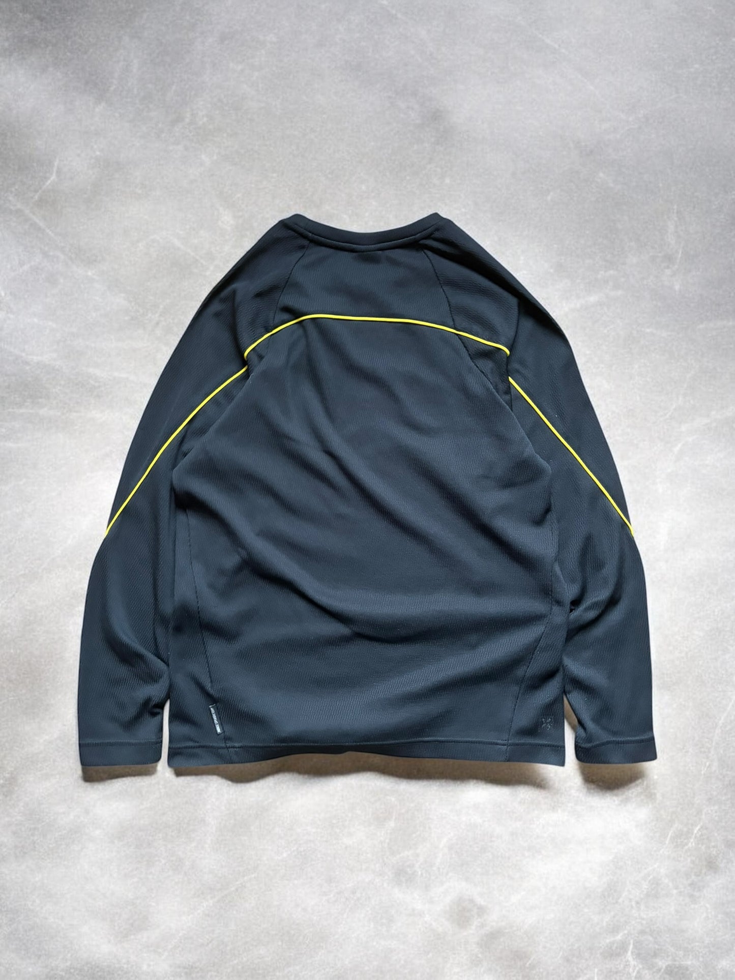Nike Sphere Dry Early 2000s Black & Yellow Trim Long Sleeve Tee