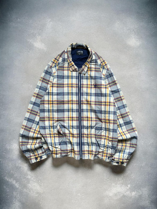 Vintage Stussy Plaid Yellow, Navy & White Long Sleeve Shirt
