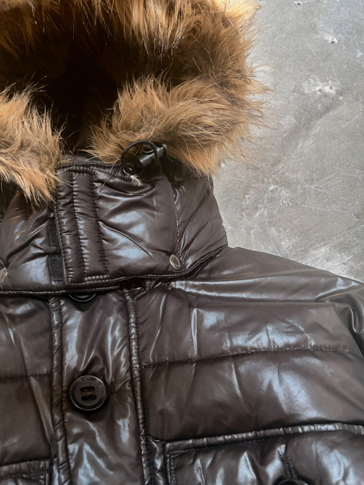 Vintage Avirex Dark Brown Fur Puffer Jacket