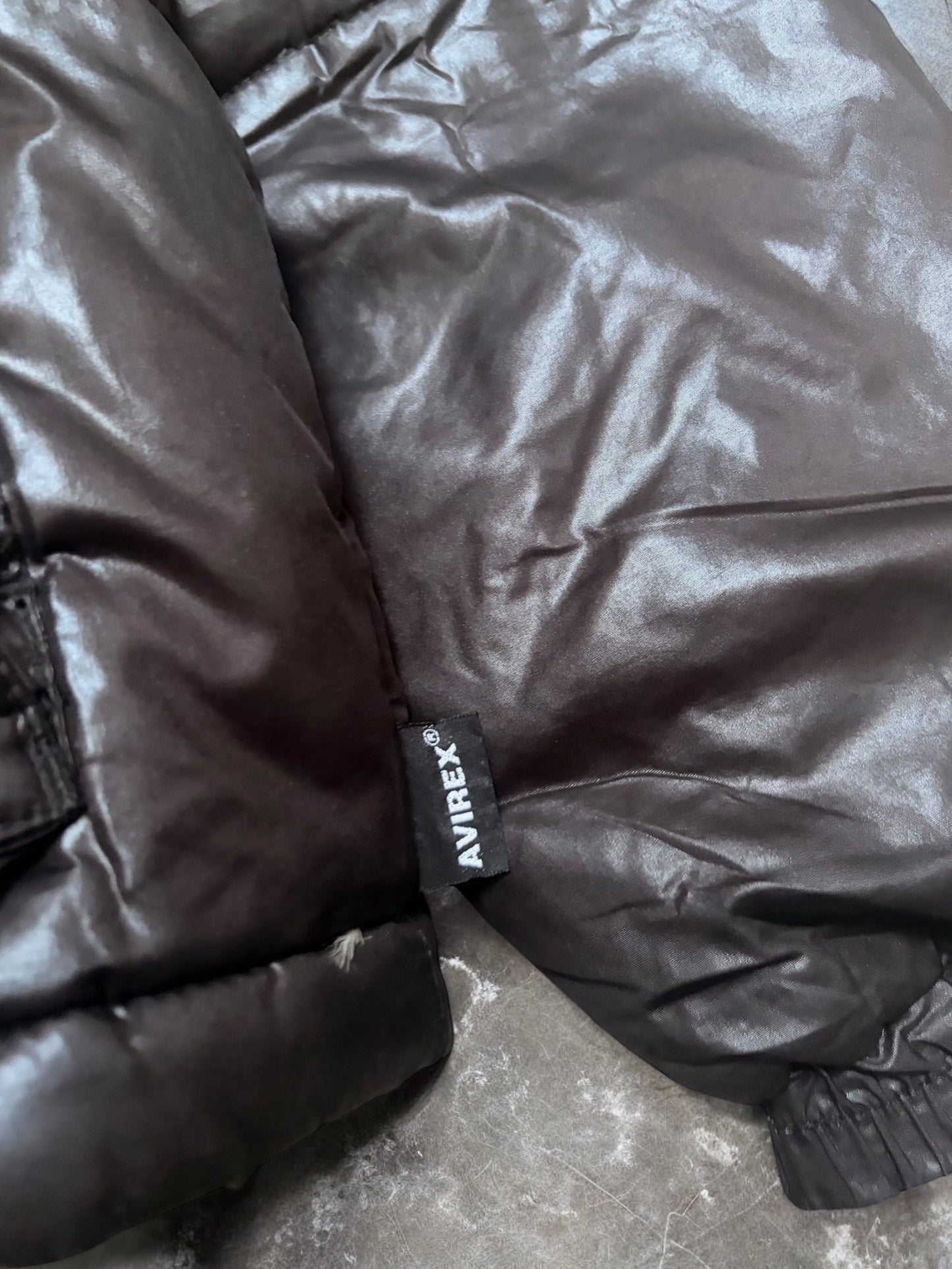 Vintage Avirex Dark Brown Fur Puffer Jacket