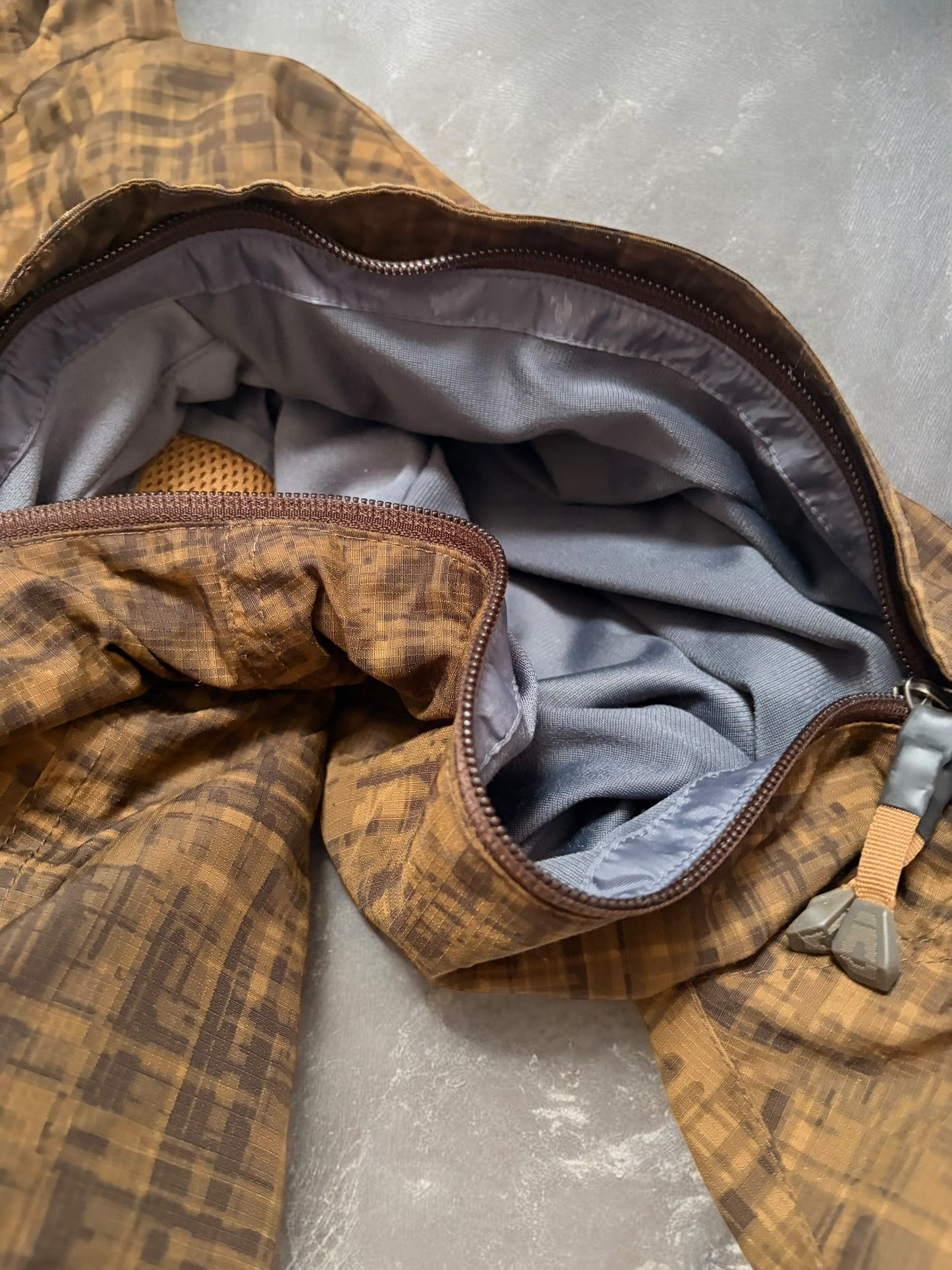 Vintage The North Face Brown Plaid Technical Ski Jacket