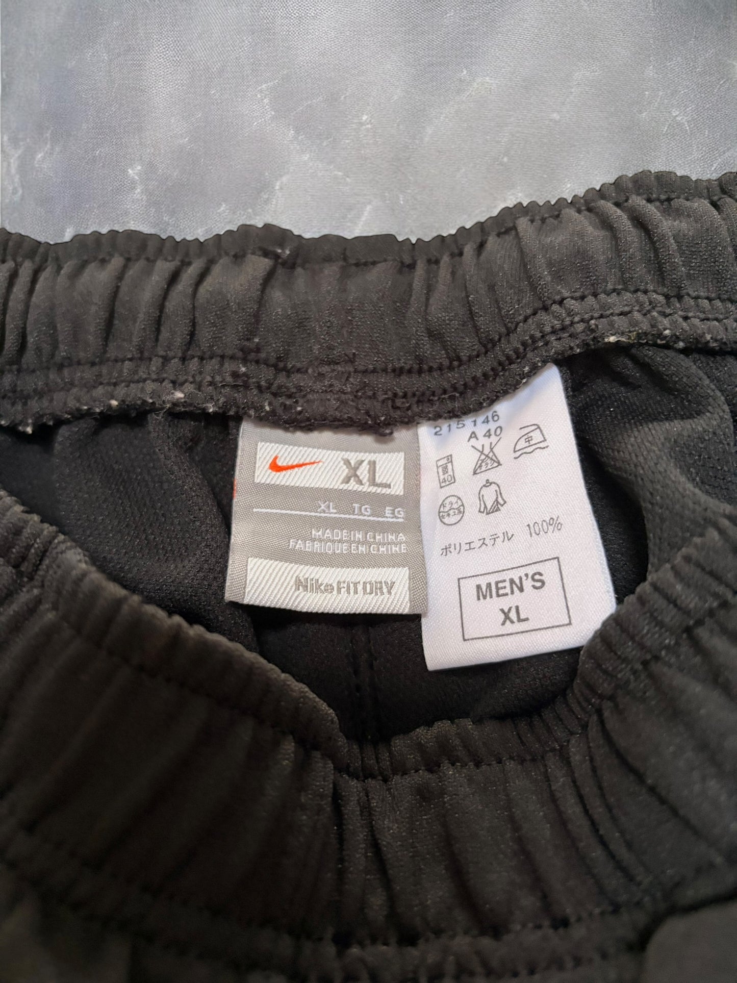 Vintage Early 2000s Nike Black & White Red Trim Trousers