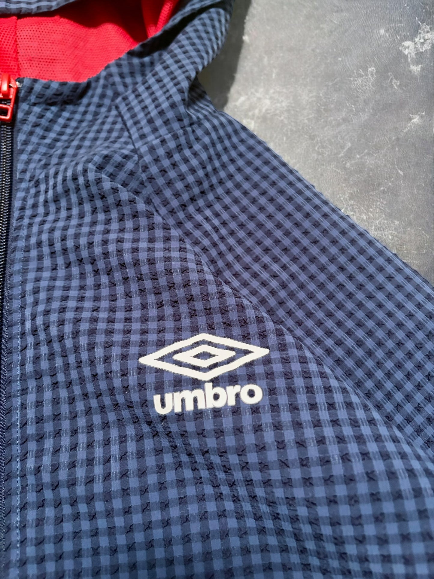 Vintage Umbro Blue Plaid Technical Jacket