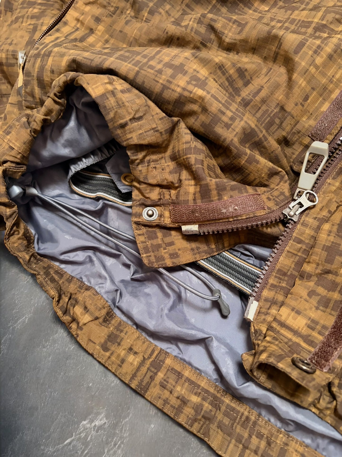 Vintage The North Face Brown Plaid Technical Ski Jacket
