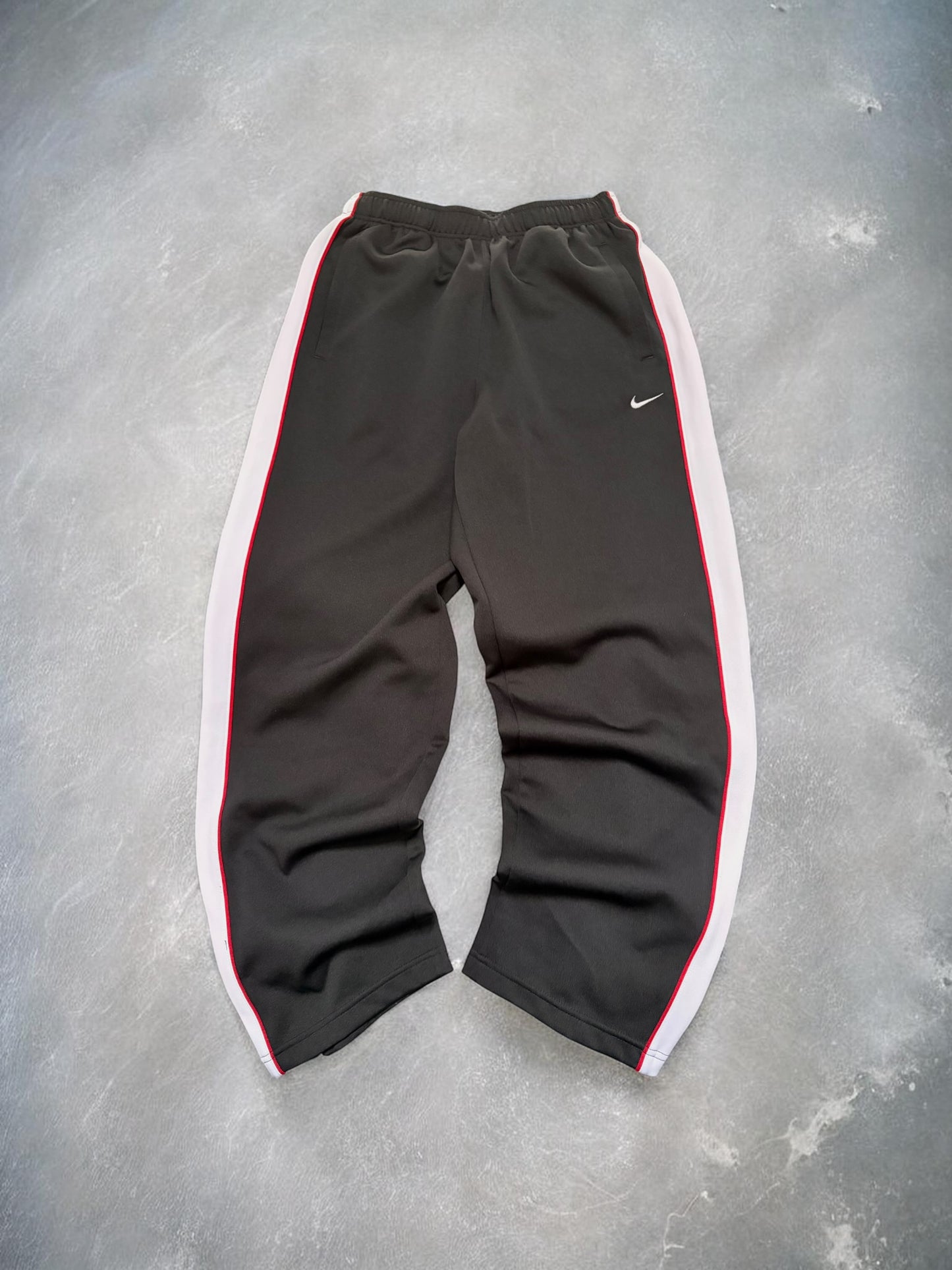 Vintage Early 2000s Nike Black & White Red Trim Trousers