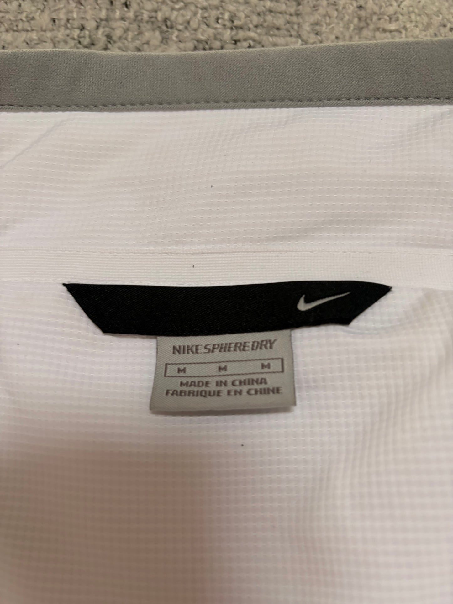Vintage Early 2000s Nike Sphere Dry White & Grey Trim Technical Jacket