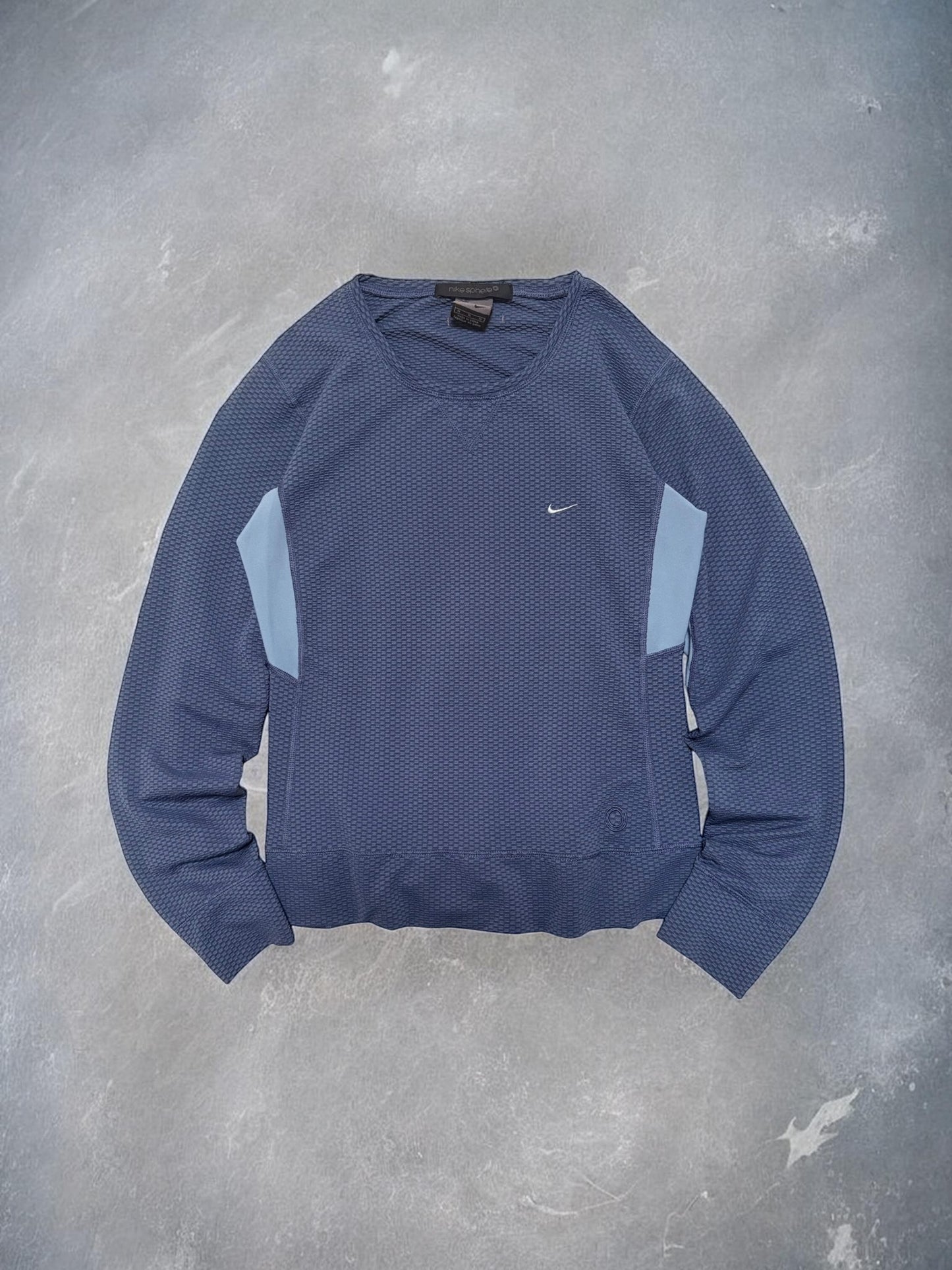 Nike Sphere 2000s Panelled Blue Long-sleeve Tee