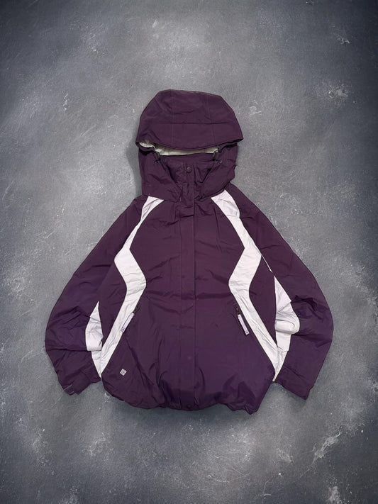 Columbia Vintage Panelled Purple White Technical Ski Coat